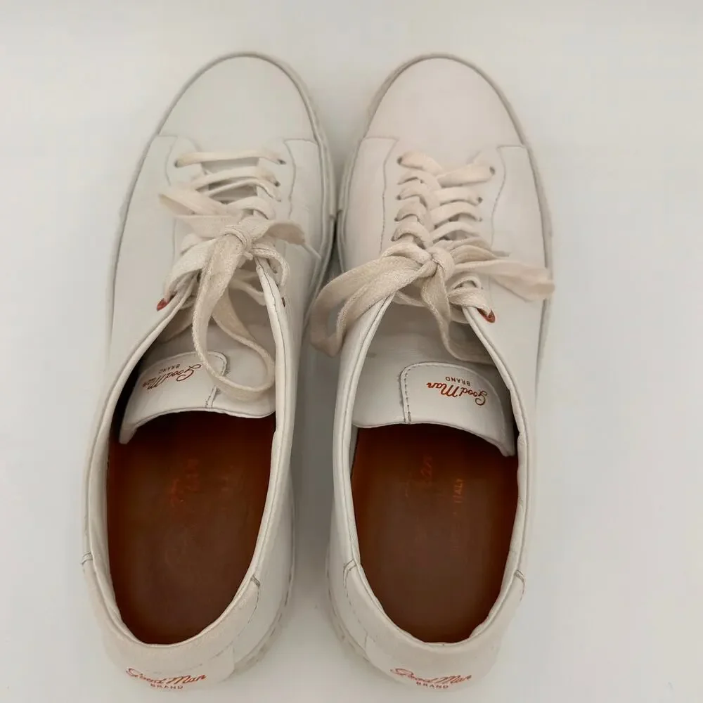 Good Man Brand Men's White Edge Leather Sneakers Size 7.5